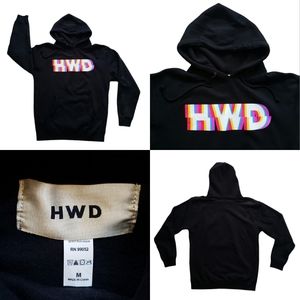 Rare HWD Halfway Dead Hoodie Spellout Multicolored Printed on chest Blurry Mediu
